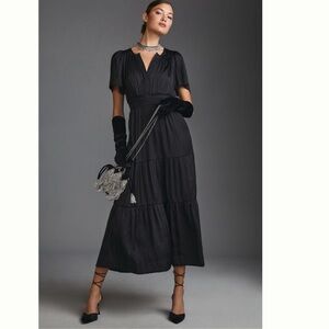 NWT Anthropologie The Somerset Silky  Maxi Dress XS Petite